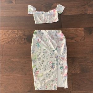 ASOS floral crop top set